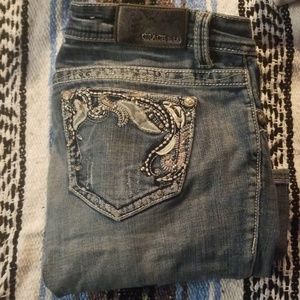 Medium wash blue jeans